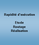 Zone de Texte: Rapidit dexcutionEtudeRoutageRalisation